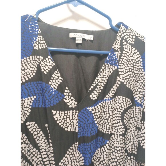 Chico's Floral Flutter Sleeve Maxi Dress Women's Size 8 Four-teir Bottom - Picture 6 of 10